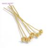 18K Gold Plated Flowers Head Pins For Jewelry,Brass Pins For Jewelry Making,Supplies For Jewelry,DIY Earrings Making Accessories
