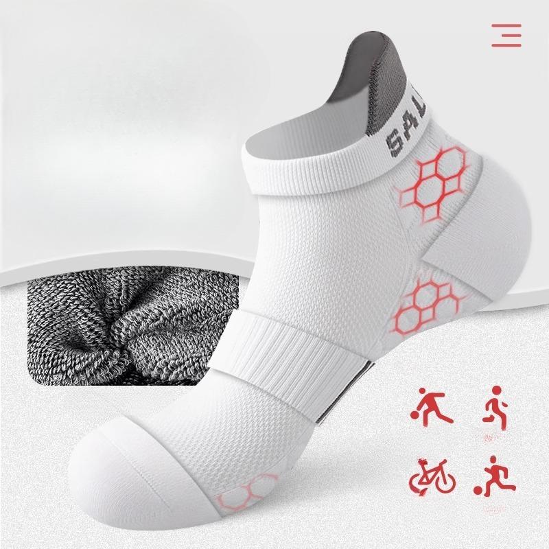 

Men s Badminton Socks, Professional Running Marathon Summer Short Socks, Men s Sports Towels, Anti-slip Basketball Socks 1 pair білий