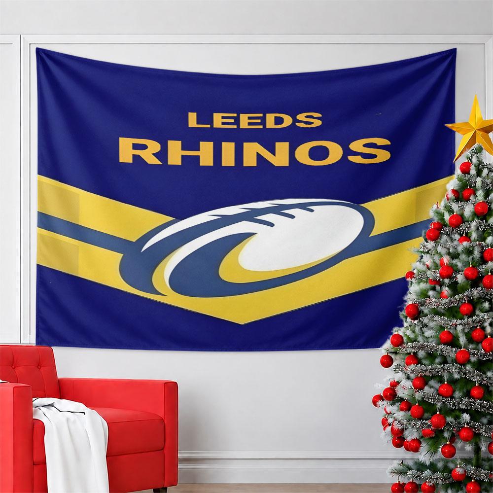 Leeds Rhinos Rugby Team Logo Design Pattern Wall Hanging Tapestry Decorative Tapestry Home Decor for Bedroom and Living Room