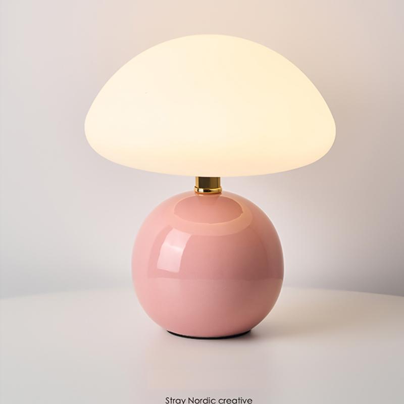 Xiaomi Ceramic Mushroom Table Lamp Nordic Cream Style Bedroom Bedside Living Room and Dining Room Table Lamp Atmosphere Table Lamp