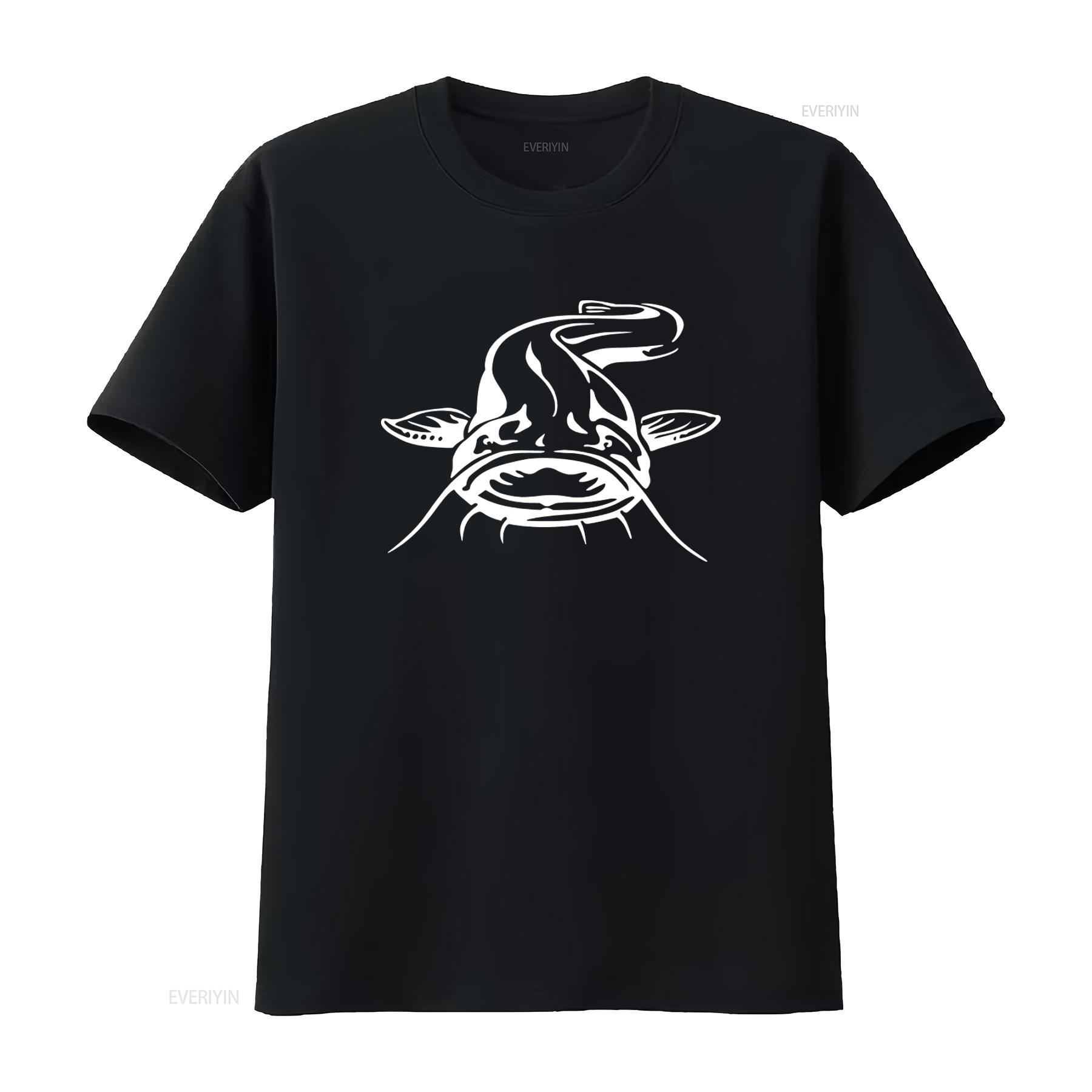 

Catfish Print T Shirt for Casual Upf 50 vintage Washed graphic designer clothes homme Stylish Slightly Breathable Unisex 4XL