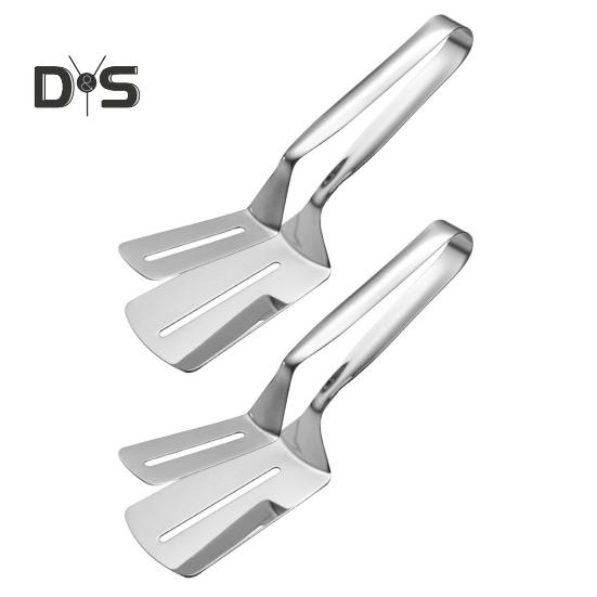 

Лопата и зажим для жарки, зажим для гриля из нержавеющей стали, двухсторонний зажим для лопаты, многофункциональный зажим для еды, кухонные щипцы для гриля в помещении и на открытом воздухе 2pcs