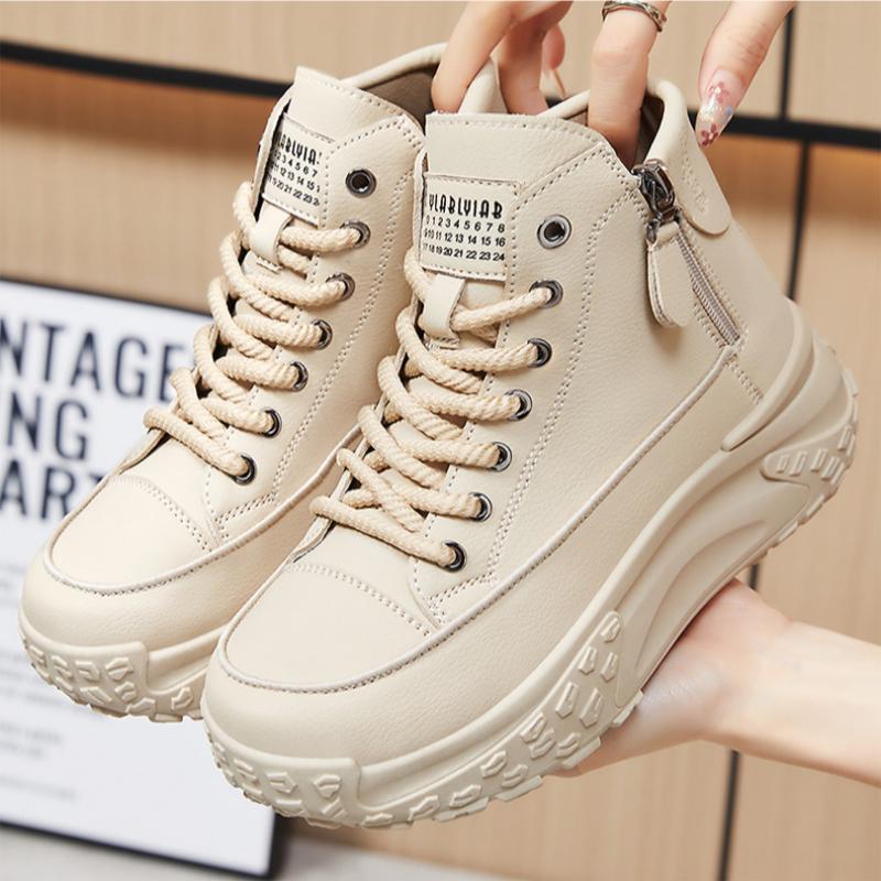 Dad Shoes Are Fashionable and Versatile, Mid-tube Shoes, Casual Thick-soled Sports Shoes, White Shoes, Soft Soles and Comfortable Single Shoes