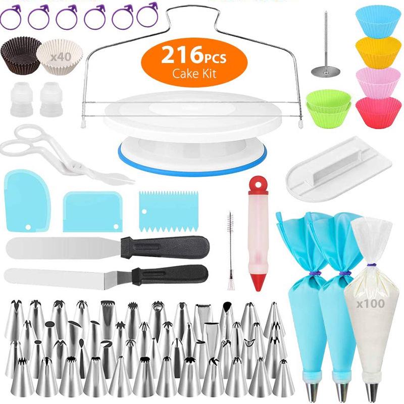 17-Piece Cake Decorating Set with Piping Bag, Cream Gun, and Nozzle Set