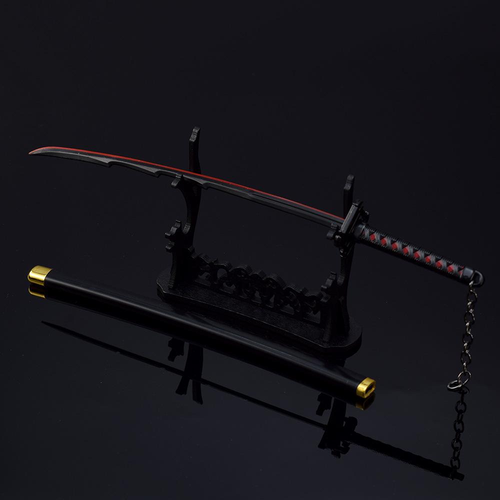 26cm Anime Weapon Kurosaki Ichigo Ban Kai Zangetsu Katana Cos Prop All Metal Samurai Swords Toy Knife Model Ornaments Gifts