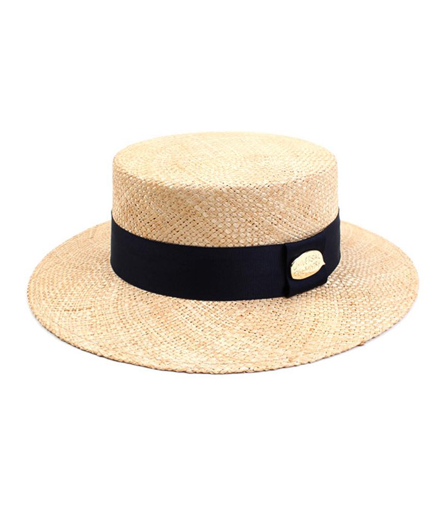 Yunibeosyeolkemiseuteuli Navy Line Bau Flat Fedora Panama Hat