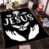 Jesus Cross with Dove and Hands Design Non-slip rug suitable for living room and bedroom sofas