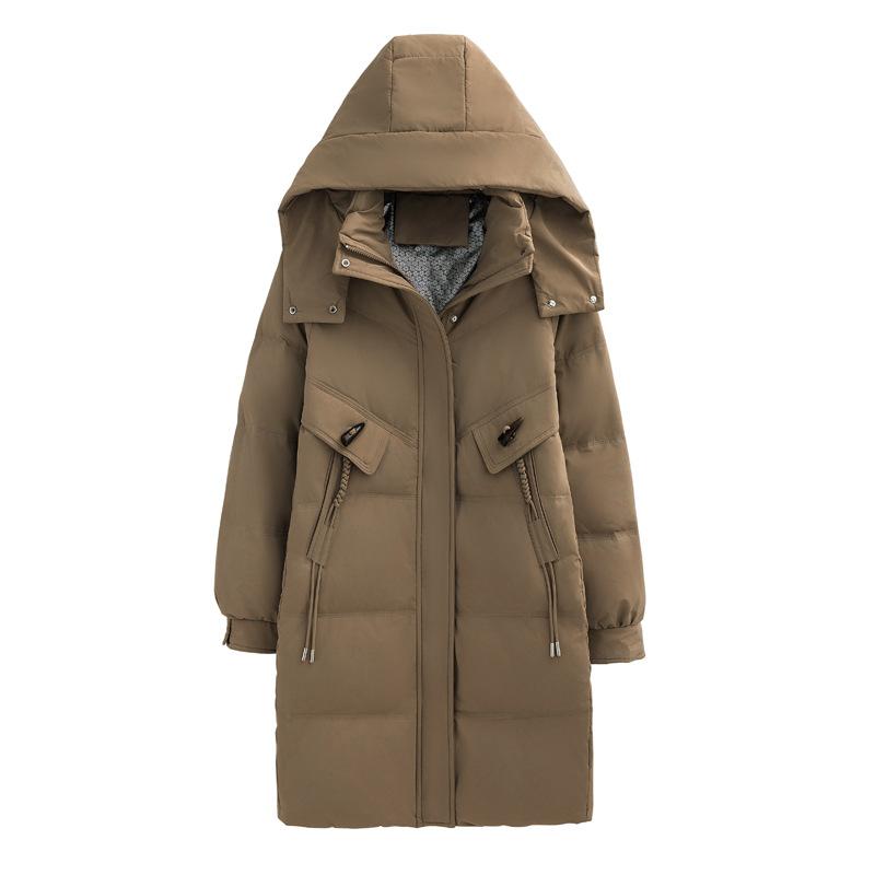 Young mother down jacket women's medium and long winter new loose foreign and thin white duck down jacket