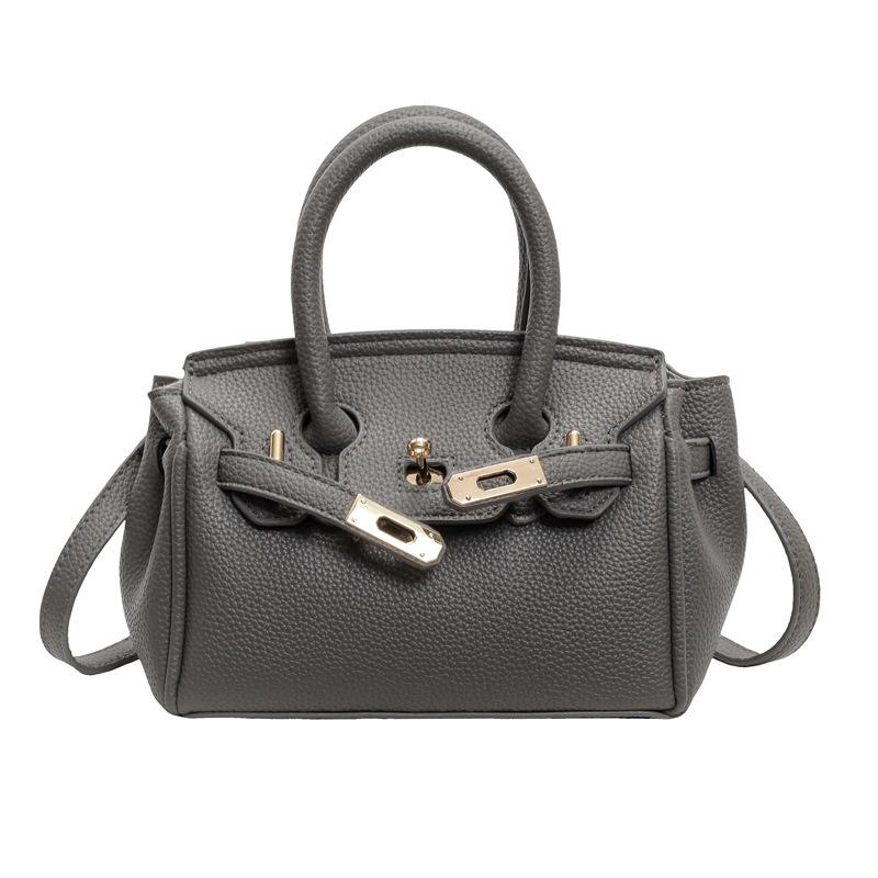 Lychee pattern platinum bag 2025 new tote bag women's handbag fashion shoulder messenger small square bag