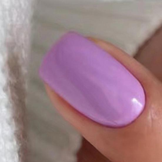 24Pcs Cute Nails Gel Flat Fake Nails Purple-Color Head Press-On Wearable FALSE Nails Full Cover