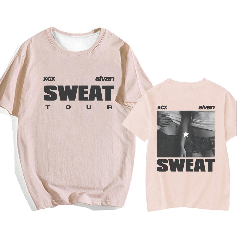 

RUSH Troye Sivan T-shirt Charli Xcx Sports Pattern T-shirt Short Sleeved Round Neck T-shirt Casual Women s T-shirt Printed L