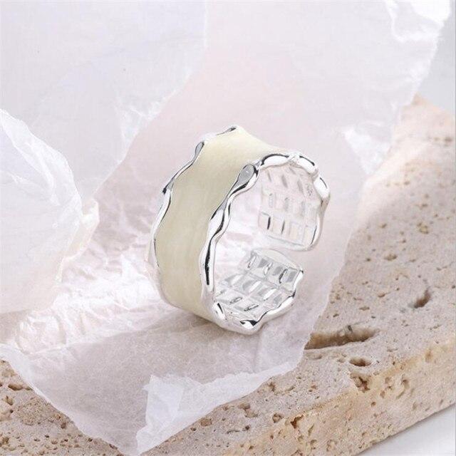 New Arrival Voguish Fashionable Irregular Wave Pattern Sterling Color Jewelry Personality Geometric Popular Opening Rings Tyb66Fashion