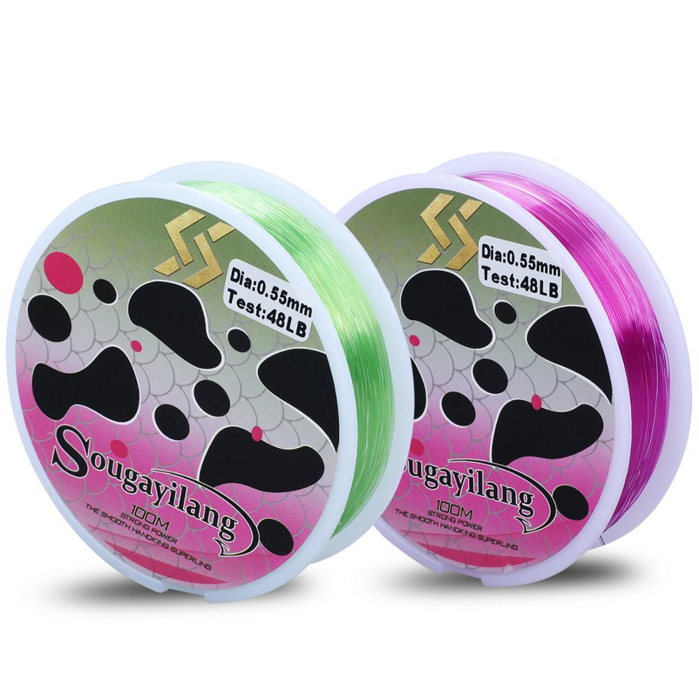 SOUGAYILANG Nylon-Angelschnur, 100 m, 11–48 lb, Seefischerboot-Angeln, schwimmende Linie, Monofilament-Karpfen-Angelschnur