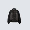 Vintage Napoleon Style Washed Denim Jacket Men Women Stand Collar Shoulder Epaulets Metal Snap Buttons Relaxed Fit