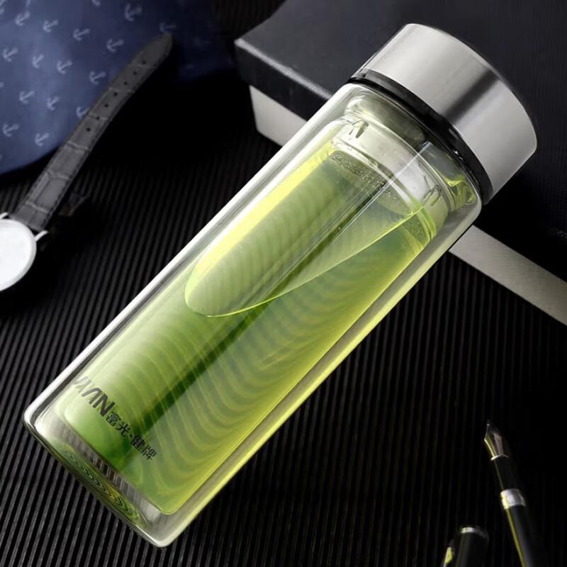 FUGUANG X1804 Double-Layer Portable Tea Infuser Glass Bottle