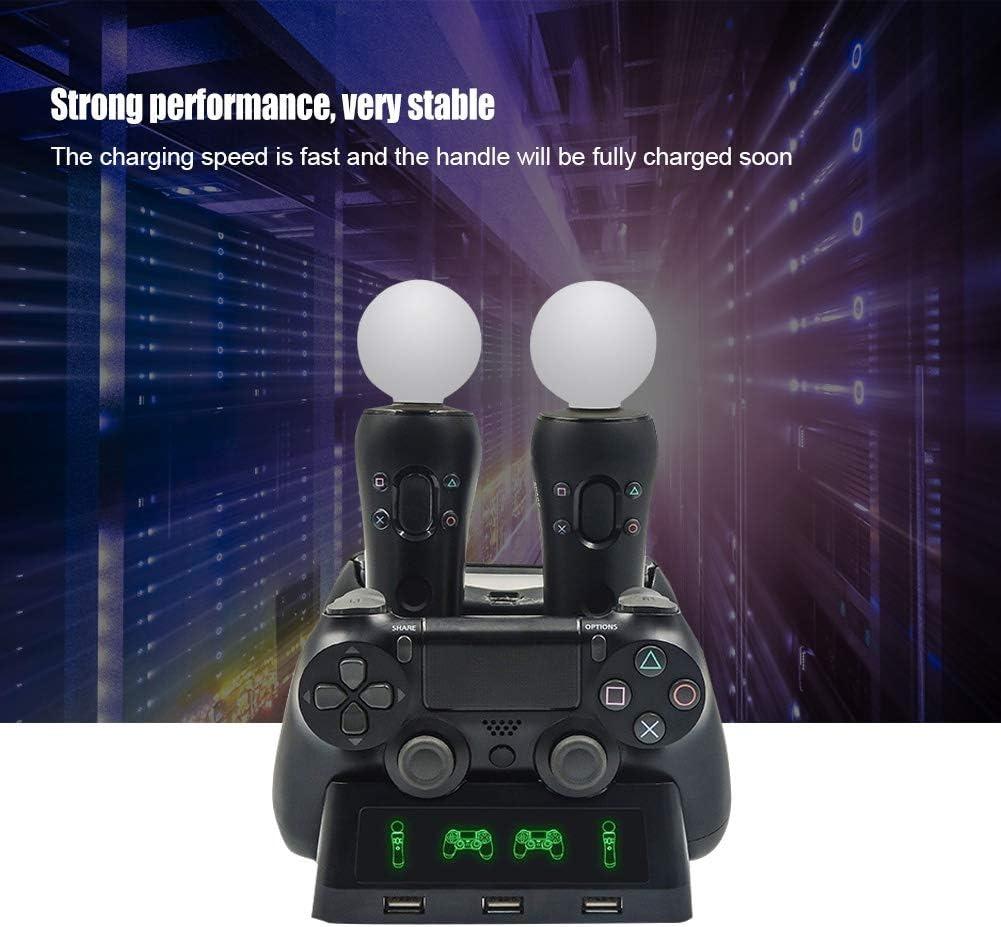 Stacja ładująca kontrolera PS4, stacja dokująca do szybkiego ładowania kontrolera ruchu PS4 VR Move z diodą LED, kompatybilna z PS4/PS4 Pro/PS4 Slim