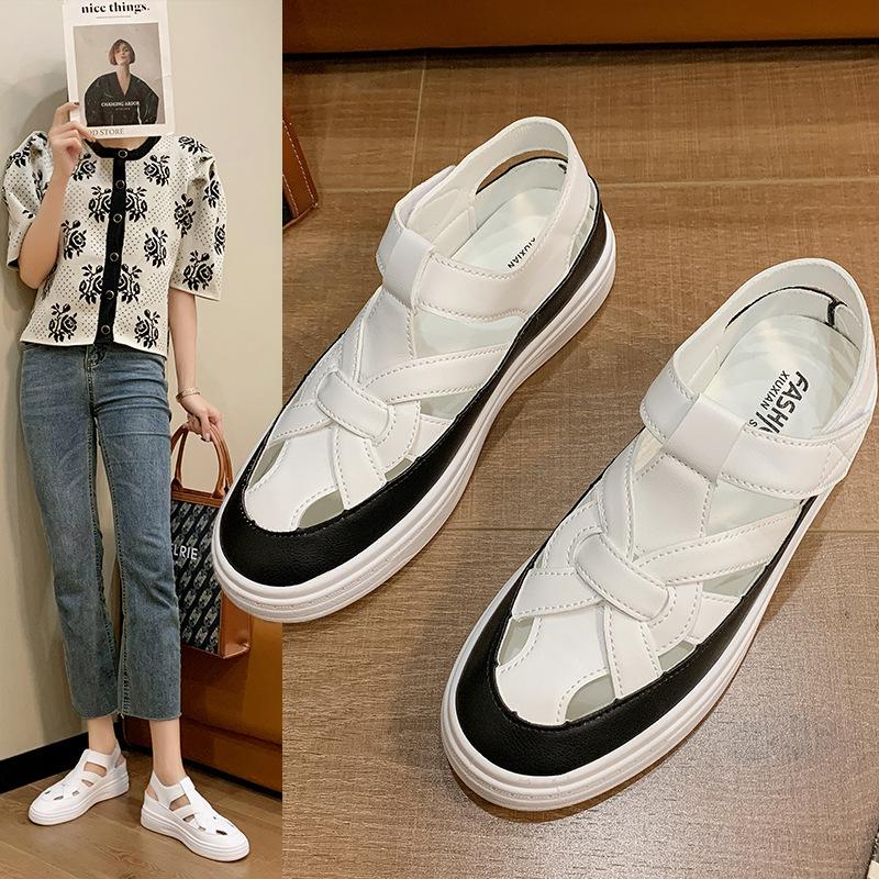 Sandalias de verano Bizcocho de mujer Baotou de suela gruesa Zapatos  blancos huecos y transpirables casuales comprar a buen precio — entrega  gratuita, reseñas reales con fotos — Joom