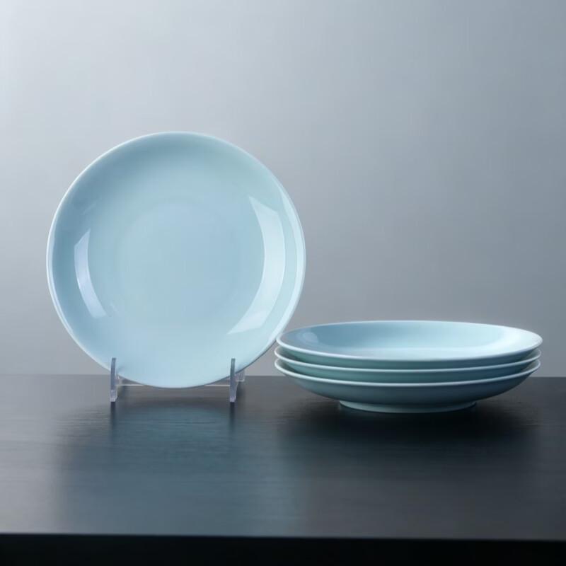 Jingdezhen Celadon Moonlight 8-inch Ceramic Dinner Plates (4-pack)