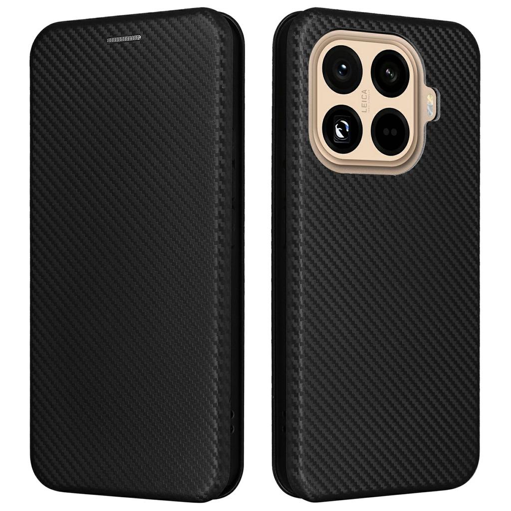For Xiaomi 15T Pro Case Carbon Fiber Texture Drop-Proof PU Leather Phone Cover