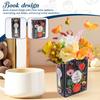 1Pc Book Shape Decorative Vase Ceramic Book Vase Handmade Flower Vases Multi-purpose Storage Box for Office Room Home Decoration