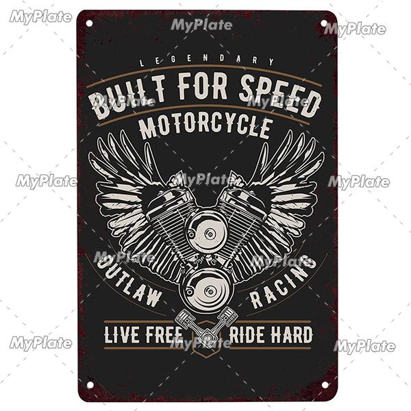 Cafe Racer Metal Sign Vintage Plaque Tin Sign Wall Decor For Garage Club Plate Crafts Ride Biker Poster Motorcycle
