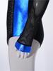 Sparkly Metallic Patchwork V Neck Bodysuit for Men Mesh Long Sleeve Rhinestone Leotard for Latin Ballet Figure Skating Gymnastics Training