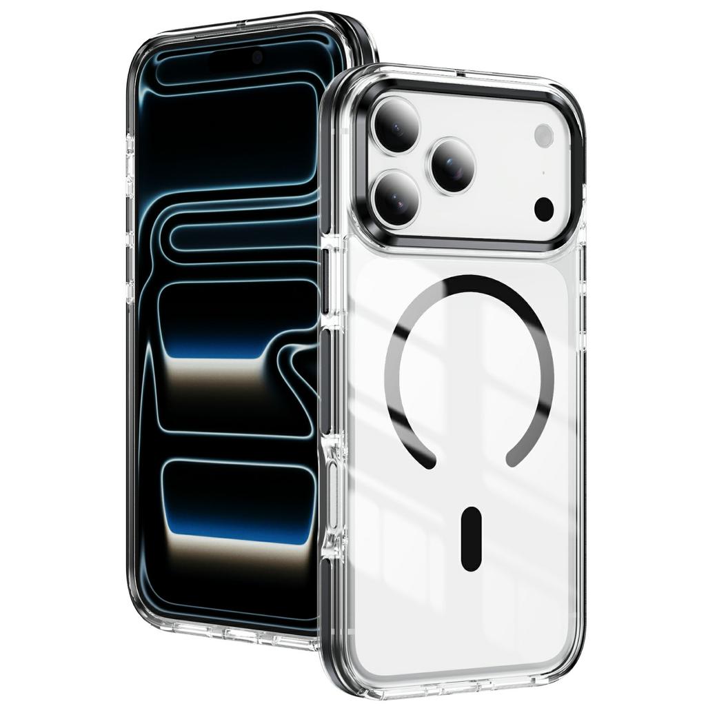 For iPhone 17 Pro Case Compatible with MagSafe TPU PC Acrylic Shockproof Clear Phone Back Cover