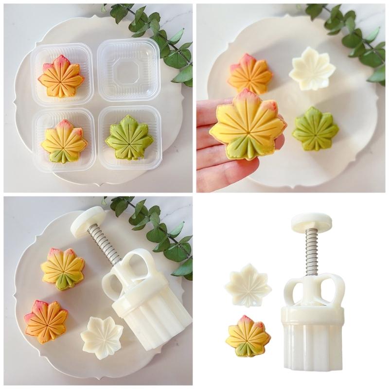 Maple Leaf Shape Desserts Mold Durable Chinese Pastry Mold Practical Hand Press Mould Versatile Pastries Baking Tool