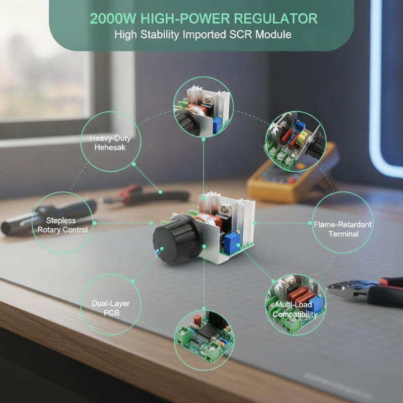 Regulator de Tensiune AC 220V 2000W Scr Controler Electronic de Viteză Motor Dimabil Termostat Modul Electronic