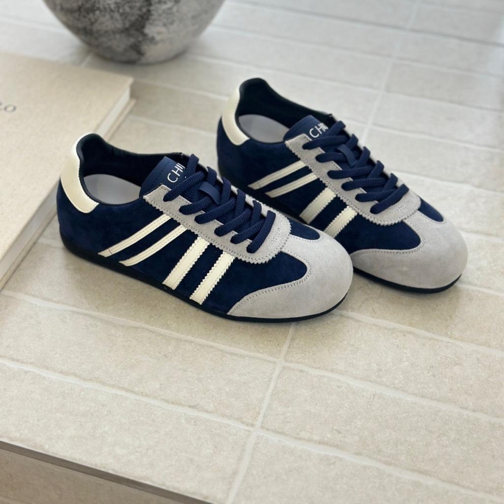 2025 Autumn New Leather Flat-bottomed German Training Shoes Women's Versatile Casual Sports Shoes Ins Trendy Korean Retro