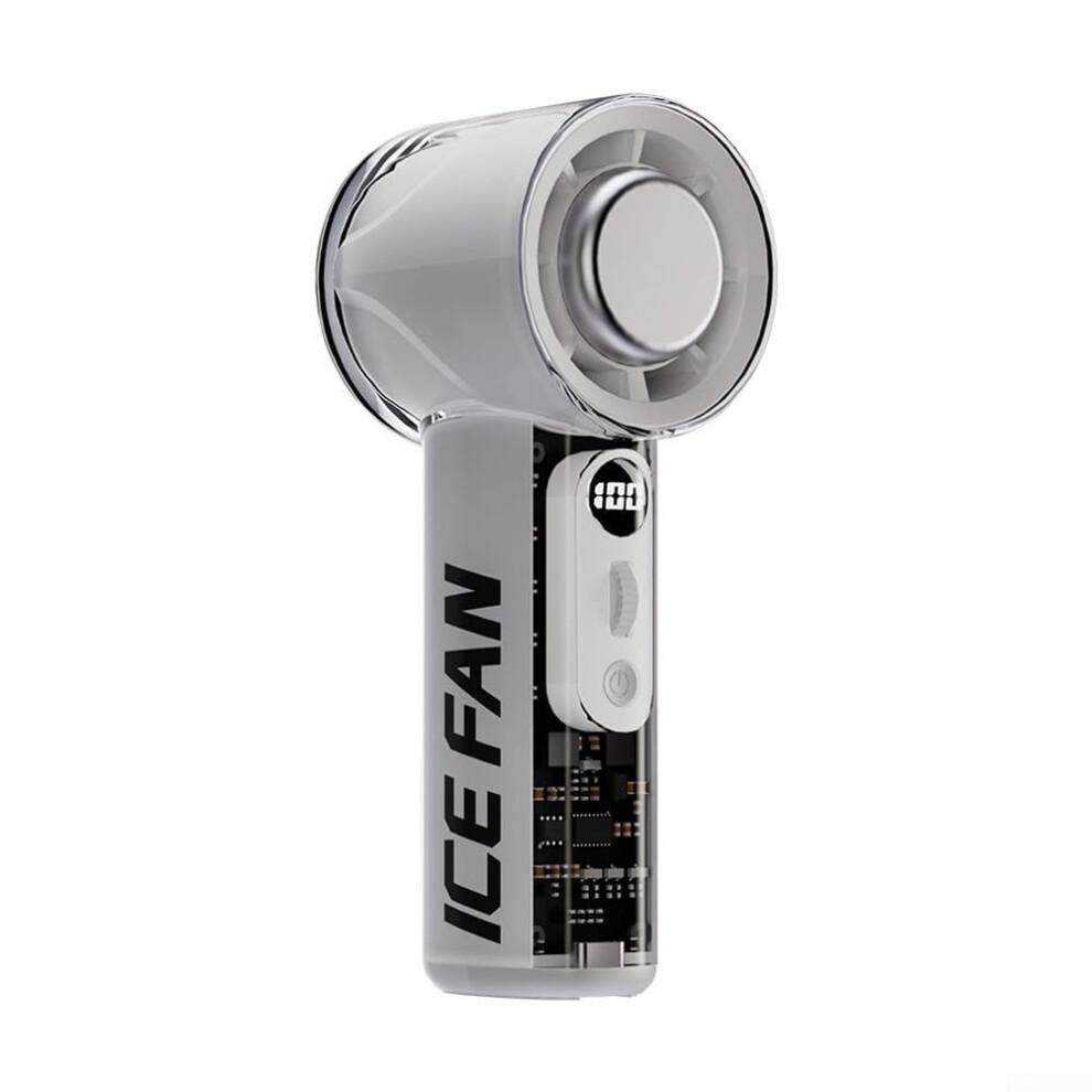 Portable Handheld Fan with 100 Speed Settings, USB Rechargeable Cooling, LED Display White