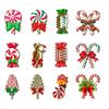 12/24Pcs Fun Wooden Christmas Tree Decoration Candy Cane Red Candy Cane Decoration DIY Hanging Hanging Ornaments Home Decor