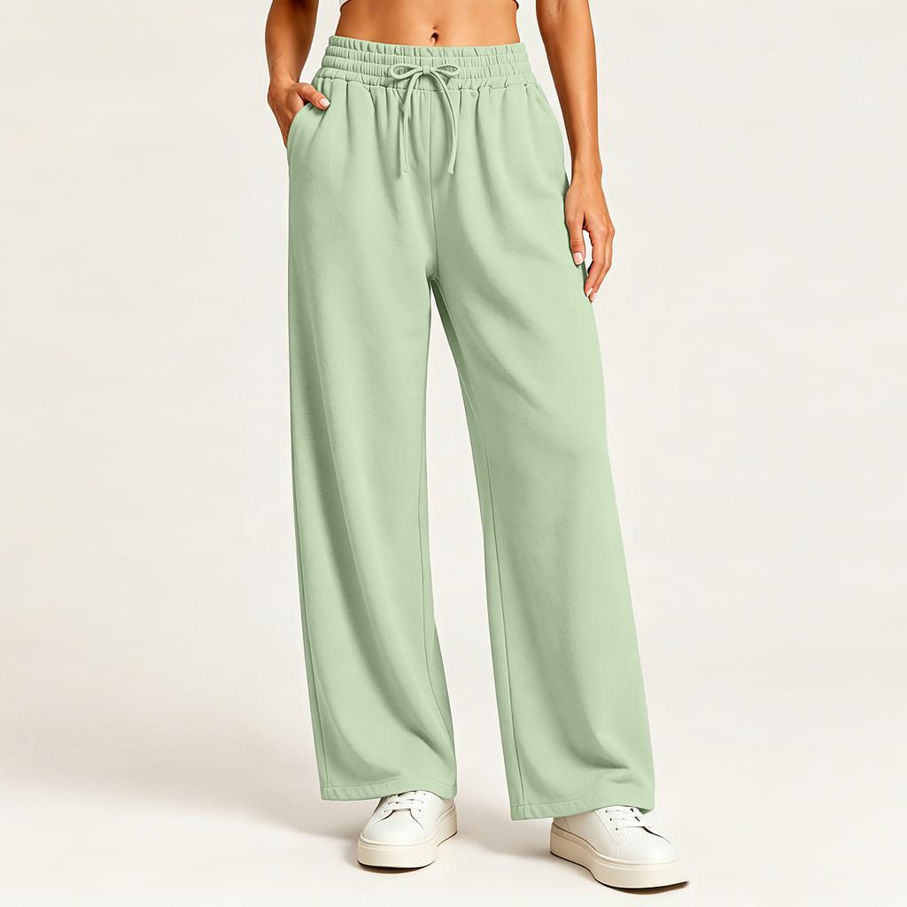 Women's Stylish Casual Loose Fit Straight Leg Pants with Pockets in Color for Everyday Wear