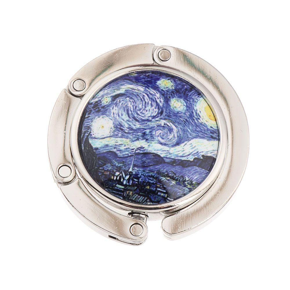 Oil Painting Style Crystal Portable Folding Table Hanger Table Bag Hook Desk Hooks Purse Holder