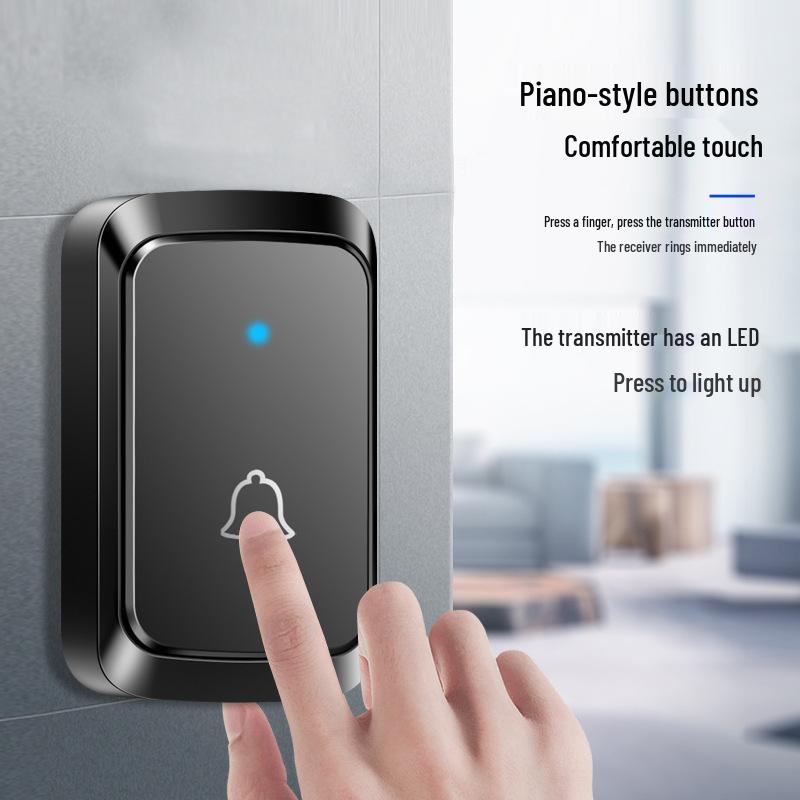Battery-Powered Wireless Doorbell for Home - Supports Up to Five Callers, No Plug Needed