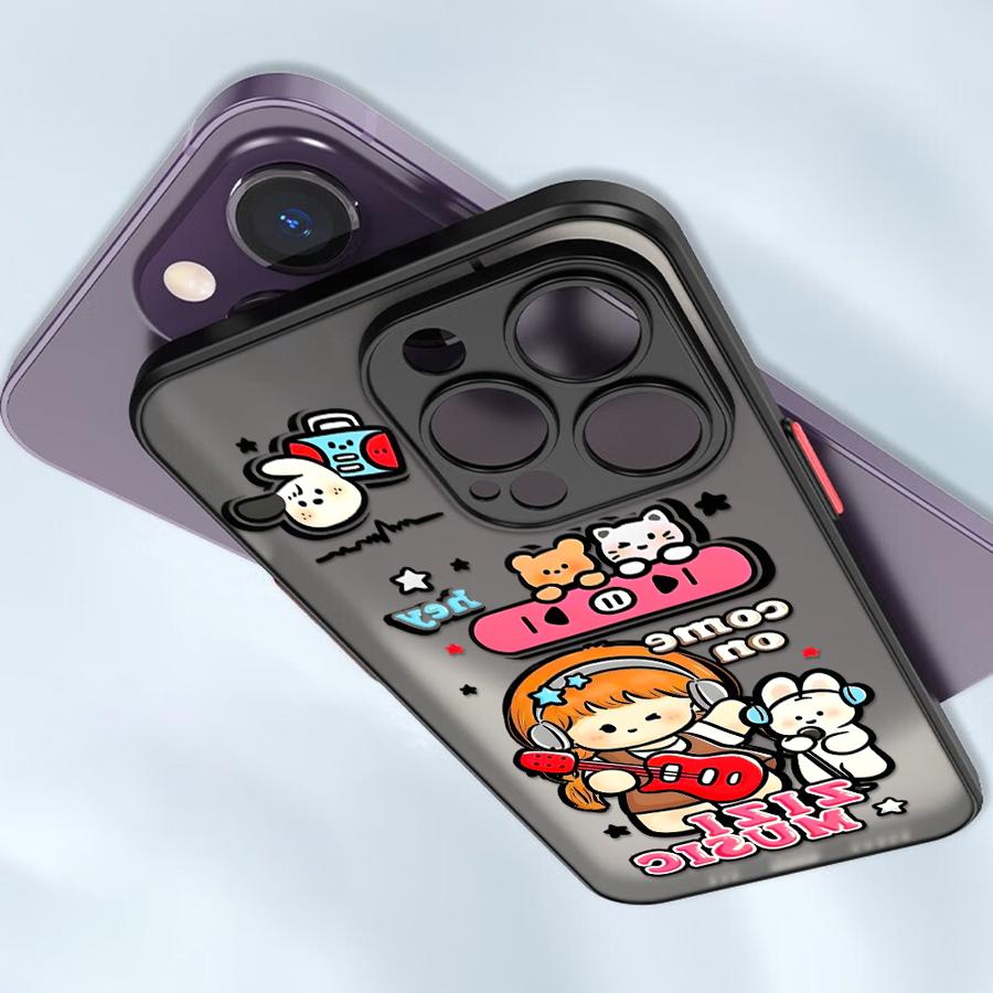 Funda Back Phone Cover Case for iPhone 17 Pro Max 15 11 Air 14 13 Mini 12 7 8 SE XS XR 16 Plus Cartoon Cute Character