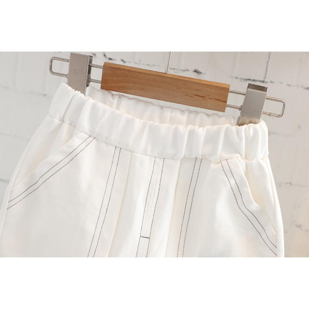 Children's Autumn Clothing Set for Boys and Girls Striped Round Neck Jeans Two-piece Set with Bag