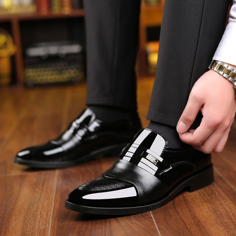 Chaussures en cuir pour hommes chaussures décontractées pour hommes chaussures de travail tendance pour hommes respirantes à semelle souple couvre-pieds