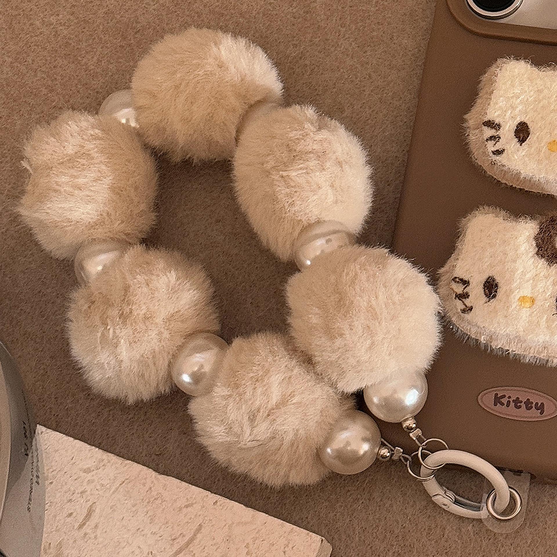 Colorful Plush Hand Rope Mobile Phone Case Hanging Chain for Mobile Phone Rope Portable Wristband Rope Hand-held Cute Personalized Anti-Lost
