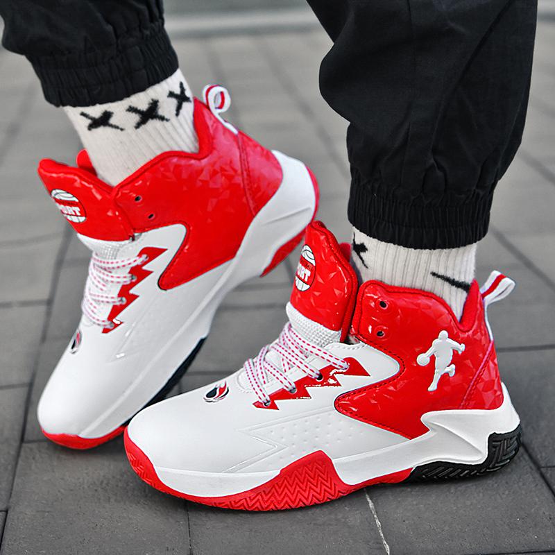 Basketball Shoes Boys Sneakers Non-slip Child Trainer Basket Shoes Outdoor Leather Children Sport Shoes Size35-40