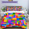 3pcs Set Building Block Jigsaw Puzzle 1 Quilt Cover + 2 Pillowcases, All Seasons Bedroom Setting, Perfect for Home and Dorm Decor A195
