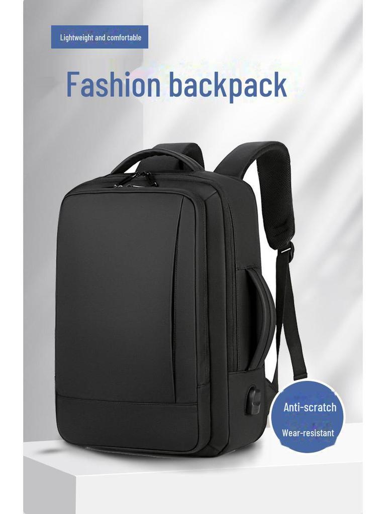 High-Capacity Waterproof Men's Business Travel Backpack - Fashionable and Durable for Laptops