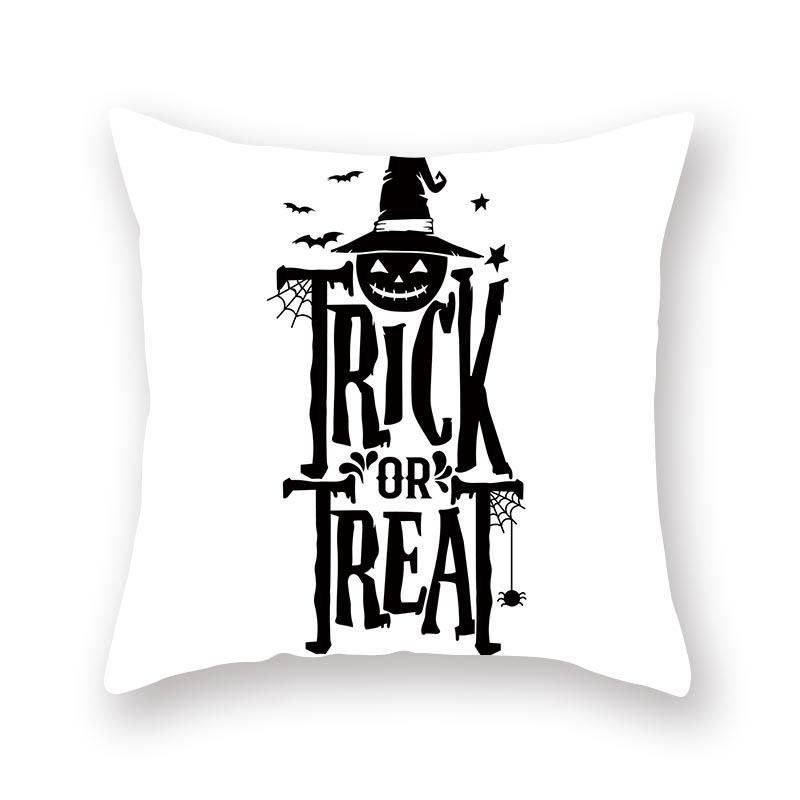 Halloween Pillow Cover Cartoon Skull New Short Velvet Cushion Cover Sofa Cushion