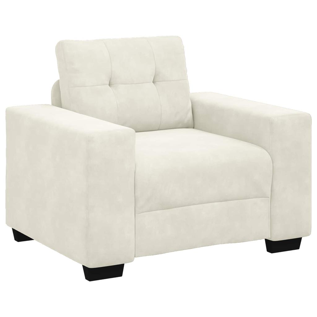 Sofa Set 3 Pcs Cream 221 X 80 X 80 Cm Velvet