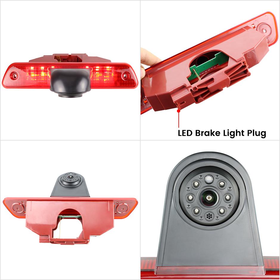 AHD 1080P Car Roof Top LED Brake Light Rear View Camera For Fiat Scudo Peugeot Expert Toyota Proace Citroen SpaceTourer 2006-16