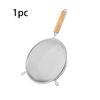 Stainless Steel & Wood Dual Handle Strainer Spoon. 30x17cm, for Pasta, Dumplings, Skimming, Durable