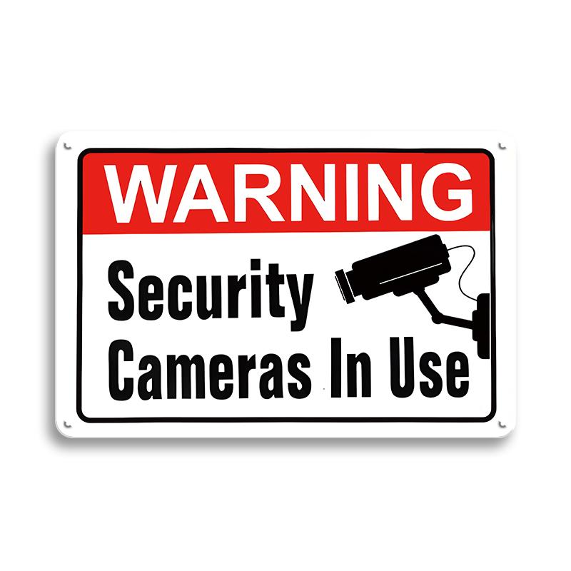 Vintage Tin Sign Retro Warning Metal Sign Video Surveillance Signs No Trespassing Sign Poster For Garage Home Man Cave Wall Deco
