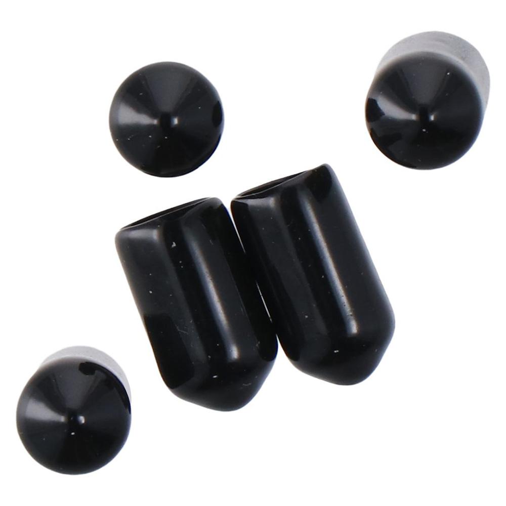 50pcs Black Round Rubber End Caps 6.5 mm Safety Cover Durable Screw Thread Protectors  Round tubes