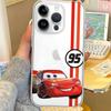 Cars L-Lightning M-McQueen Phone Case Soft Transparent Case For IPhone 17 16 15 14 13 12 11 Pro Max Mini Plus Shockproof Cover
