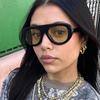 Vintage Markowe Projektanckie Okulary Pilotki z Płaskim Topem Kobiety Dla Mężczyzn Moda Popularne Luksusowe Okulary Przeciwsłoneczne Punkowe Outdoorowe Okulary do Jazdy